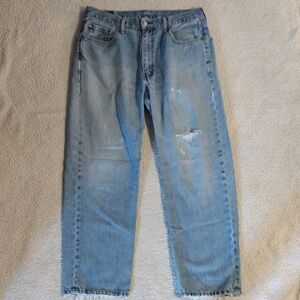 Vintage Levi's 34x29 550 Blue Relaxed Fit Jeans Blue Light Wash Distressed Faded